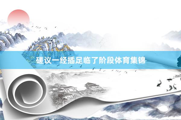 磋议一经插足临了阶段体育集锦
