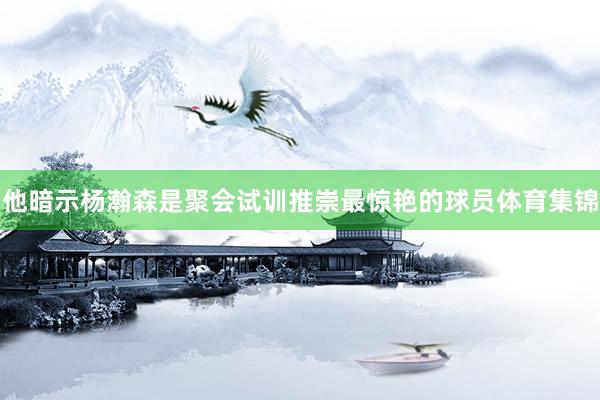 他暗示杨瀚森是聚会试训推崇最惊艳的球员体育集锦