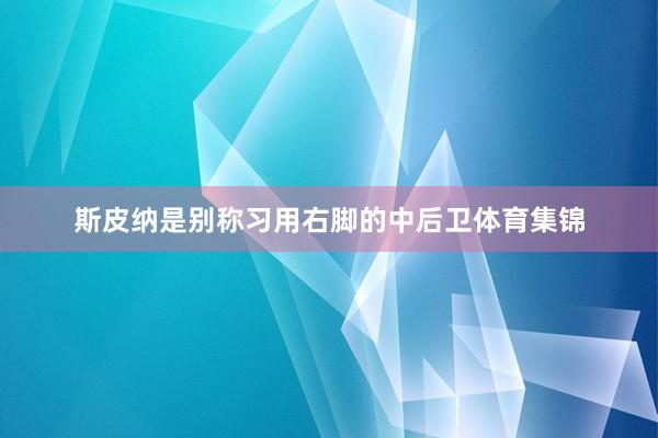 斯皮纳是别称习用右脚的中后卫体育集锦