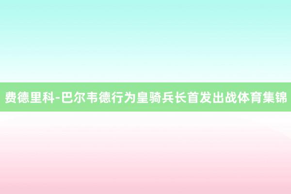 费德里科-巴尔韦德行为皇骑兵长首发出战体育集锦