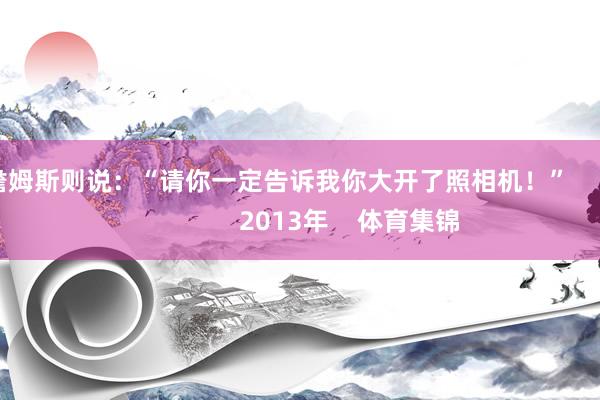”詹姆斯则说：“请你一定告诉我你大开了照相机！”                        2013年    体育集锦