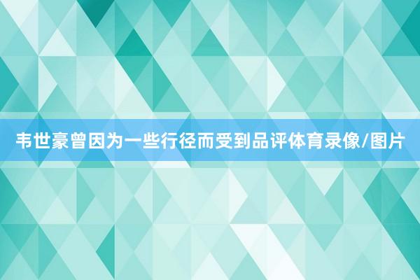 韦世豪曾因为一些行径而受到品评体育录像/图片