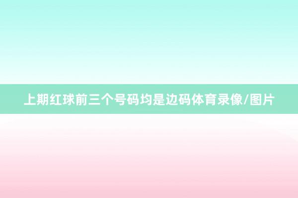上期红球前三个号码均是边码体育录像/图片